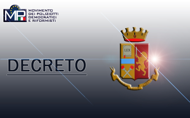 DECRETO DEL CAPO DELLA POLIZIA-DIRETTORE GENERALE DELLA PUBBLICA SICUREZZA DELL' 8 MARZO 2022