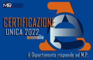 ANOMALIE DICHIARAZIONE DEI REDDITI 2022  - CUD 2021 LA RISPOSTA DEL DIPARTIMENTO