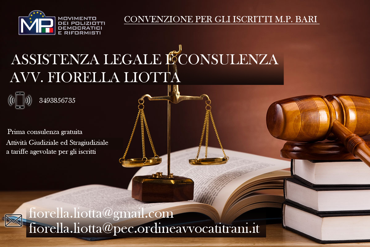 SEGRETERIA PROVINCIALE MP BARI CONVENZIONE STUDIO LEGALE PER GLI ISCRITTI