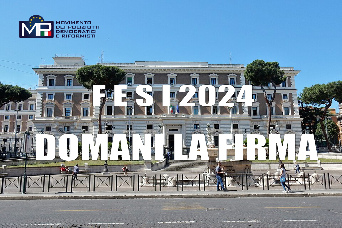 FONDO PER L'EFFICIENZA DEI SERVIZI ISTITUZIONALE ANNO 2024 DOMANI LA FIRMA