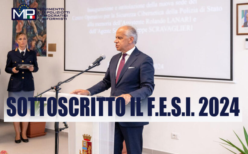 SOTTOSCRITTO IL FESI 2024 PAGAMENTO ENTRO IL MESE DI LUGLIO 2025