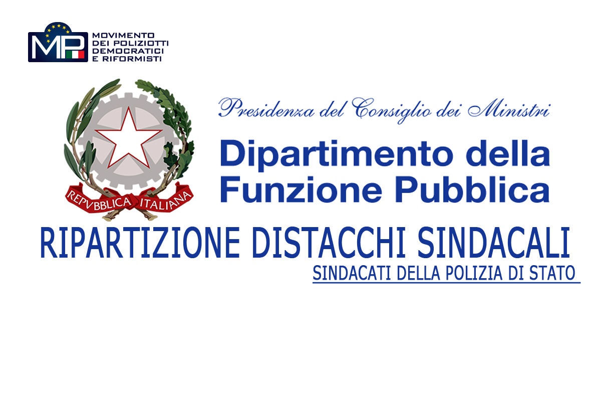 IPOTESI RIPARTIZIONE DISTACCHI SINDACALI POLIZIA DI STATO TRIENNIO 2025/2027